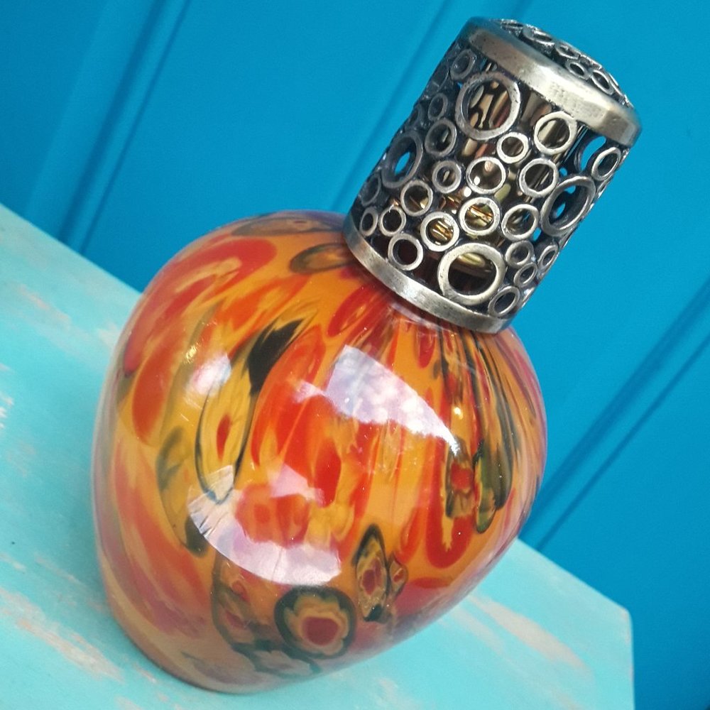 NEW Millefiori Blown Glass Oil Lamp Nwt La Tee Da New in Box Millefiori Art - Picture 5 of 16